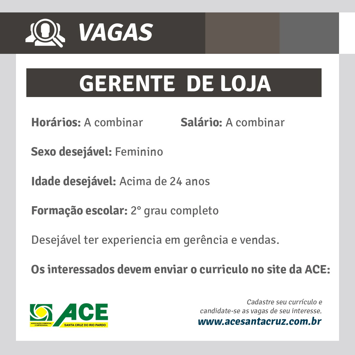 ACE Santa Cruz Vagas